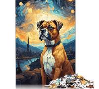 Boxer Starry Night Puzzle Jigsaws 500 Pieces for Adults & Teenager Age 12 Years Up Christmas Eve Gifts 500pcs (52x38cm)