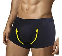 Boxer Trunk Underwear with Front Filling to Increase The Volume and Size of The Masculine Attributes and give a Rounded Shape - Push up and Fill (M) Black