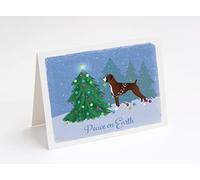 Boxer with Natural Ears | Dog Breed Peace on Earth Forest Christmas Cards | Pack of 6 | A2 Size Blank Note Cards and Envelopes