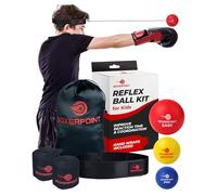 Boxerpoint Boxing Reflex Headband Training Ball Set - S, Multi-Colour, Kids - Boxing for Kids & Gym Equipment with Hand Wraps & Carry Bag - Reflex Training Ball Kit & Gifts for Sporty Boys