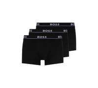 Boxers BOSS Mens Black 3 Pack Trunk Cotton Underwear With Logo - Size M
