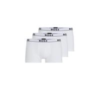 Boxers BOSS Mens White 3 Pack Trunk Cotton Underwear With Logo - Size XL