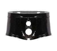 Boxers for Men,Metallic Boxers Shorts Shiny Hollow Pouch Boxer Underwear Sexy Underpants Erotic Lingerie Clubwear for Stag Do Fancy Dress Costume Black