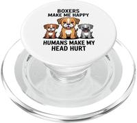 Boxers Makes Me Happy Humans Make My Head Hurt PopSockets PopGrip for MagSafe