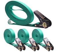 BoxerTool 1"x 20' Endless Ratchet Tie Down Straps - 4 Pack - Heavy Duty Cargo Tie Downs, Ratcheting Securing Straps, Car Rack, Cargo, Track Spring Fittings, Tie-Down Motorcycles, Trailer Loads, Kayak