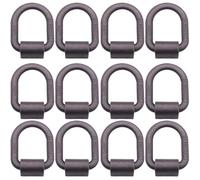 BoxerTool 3/8" Heavy Duty Weld On D Ring - 5,000 LBS Breaking Strength Tie Down Anchor for Truck Bed - Forged D Rings for Trailer (12 Pack)