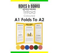 Boxes and Board International - A1-A2 (840x594mm) Coloured Trifold Foam Boards - Pack of 5 Display Boards for School Projects, Presentations & Signage - 2 Boxes for 1