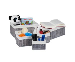 Boxes Organiser Make-up Toys Crafts Sizes Home Set Bamboo Storage Baskets Shelf