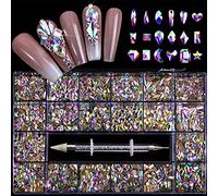 Boxes Rhinestones Diamonds Art Decorations Crystals with Wax Pen for Home Salon Use Manicure Set