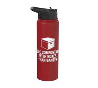 Boxes Than Banter Introvert Librarian Archivist Stainless Steel Insulated Water Bottle