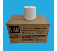 Boxes2u 4 x 6 Thermal Shipping Labels (100 x 150mm) | 500 Labels on a Roll with Perforations - Suitable for Zebra, TSC, Citizen. Direct Thermal Labels, GK420d (12 Rolls (Full Case))