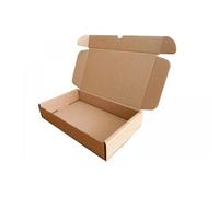 Boxes2u Brown Small Parcel Postal Boxes - 236 x 196 x 47mm (9.3" x 7.7" x 1.85") Die Cut Cardboard Mailing Box with Folding Lid and Self-Lock Tuck-in Flap (100)
