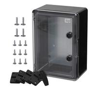 BOXEXPERT® Distribution Box Outdoor Waterproof [ABS Plastic IP65 Housing Including Viewing Door] Black (Fleet Series) 350 x 250 x 150 mm | Exterior Control Cabinet | Wall Cabinet | Industrial Housing