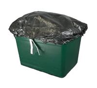BOXHAT - BLACK, BLUE or GREEN - (1-3 Pack) Recycling Box Cover - Laminated WATERPROOF Kerbside Recycling Lid - Elastic Sealed & Tie (2 Pack, Black)