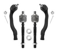 BOXI 4pcs Front Inner and Outer Steering Tie Rod Ends for Acura EL 1997 1998 1999 2000 / for Honda Civic 1996 1997 1998 1999 2000 | EV367 ES3331 ES3332