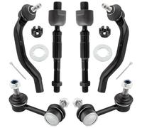 BOXI 6pcs Front Outer Inner Tie Rods and Sway Bar End Links Fit for Honda Civic 2006 2007 2008 2009 2010 2011 1.8L | K80769 K80768 ES800373 ES800374 EV800246