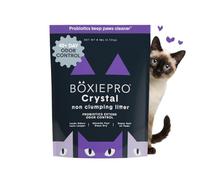 BoxiePro Probiotic Crystal Cat Litter, 40-Day Odor Control, Non-Clumping, Dust-Free, 6lb, Multi-Cat