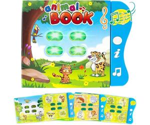 Boxiki Kids Animal Learning Sound Book Activity Book for Toddlers 12-18 Months and Early Baby Development. Electronic Animal Book, Play Music, Learn Animal Names, Sounds for Babies 1-2 Years Olds