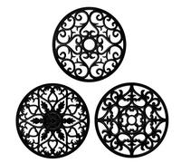 Boxiki Kitchen Silicone Trivet Mat | Trivets For Hot Dishes | Pads & Trivets | Microwave, Pot and Mexican Wall Decor (Black)