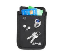 Boxiki Travel Bra Wallet - Hidden Money Pouch with Adjustable Elastic Strap - Perfect Secret Pocket Protect Your Credit Cards Cash Valuables. Black