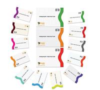 Boxiki Travel RFID Blocking Sleeves, Set of 15 with Color Coding | 12x Credit Card Holder + 3X Passport Protector | Ultimate Anti-Theft Pack (White)