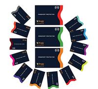 Boxiki Travel RFID Blocking Sleeves, Set with Color Coding. Identity Theft Prevention RFID Credit Card Holders (Solid Navy)