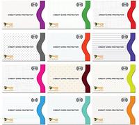 Boxiki Travel RFID Blocking Sleeves, Set with Color Coding. Identity Theft Prevention RFID Credit Card Holders (Navy Blue 12 PCS) (White 12 PCS)