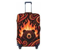 BOXILTD Angry Bear Travel Luggage Cover Protector - Suitcase Cover Protector Fit 18-32 Inch Luggage, Black, purple, red, Black, L