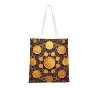 BOXILTD Artistic avatar Tote Bag - Stylish Canvas Tote Bags for Women, Reusable Grocery Shopping Cloth Bag, Yellow Circle, One Size