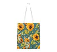 BOXILTD Artistic avatar Tote Bag - Stylish Canvas Tote Bags for Women, Reusable Grocery Shopping Cloth Bag, Yellow Fox, One Size