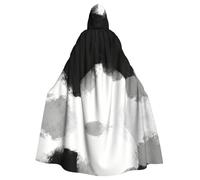 BOXILTD Black graffiti Hooded Cloak for Men Women - Medieval Black Cape with Hood, Halloween Costume