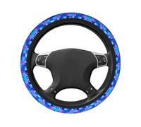 BOXILTD Blue Purple Print Custom Thin Steering Wheel Cover | Refresh Your Car Interior With Custom Printed Art, Boost Driving Touch And Guard Original