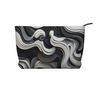 BOXILTD Cute giant panda Makeup Bag - Soft Travel Makeup Bag, Compact Cosmetic Case with Zipper Closure Ideal for Essentials, Curved Wavy Lines, One Size