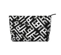 BOXILTD Cute giant panda Makeup Bag - Soft Travel Makeup Bag, Compact Cosmetic Case with Zipper Closure Ideal for Essentials, Black And White Grid, One Size