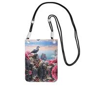 BOXILTD Cute giant panda Phone Bag Crossbody - Cell Phone Crossbody Bag with Adjustable Strap for Daily Use and Commuting, Birds on the Stone, One Size