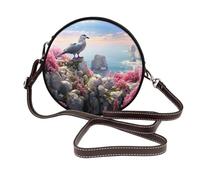 BOXILTD Cute giant panda Shoulder Bag - Leather Crossbody Bags with Adjustable Strap, Perfect for Work, Travel and Shopping, Birds on the Stone, One Size