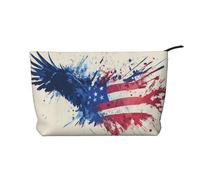BOXILTD Cute Mouse Makeup Bag - Soft Travel Makeup Bag, Compact Cosmetic Case with Zipper Closure Ideal for Essentials, Eagle American Flag, One Size
