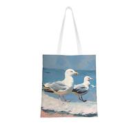 BOXILTD Cute white egret Tote Bag - Stylish Canvas Tote Bags for Women, Reusable Grocery Shopping Cloth Bag, Cute Seagull, One Size