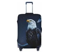 BOXILTD Eagle under the stars Travel Luggage Cover Protector - Suitcase Cover Protector Fit 18-32 Inch Luggage, Black, purple, red, Black, L