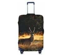 BOXILTD Elk in the meadow Travel Luggage Cover Protector - Suitcase Cover Protector Fit 18-32 Inch Luggage, Black, purple, red, Black, L