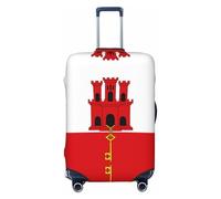 BOXILTD Flag of Gibraltar Travel Luggage Cover Protector - Suitcase Cover Protector Fit 18-32 Inch Luggage, Black, purple, red, Black, XL