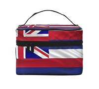 BOXILTD Flag of Irish Large Cosmetic Bag for Women - Travel Makeup Bag for Home, Gym, and Long Trips, Black, Flag Of Hawaii American, One Size