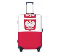 BOXILTD Flag of Poland Travel Luggage Cover Protector - Suitcase Cover Protector Fit 18-32 Inch Luggage, Black, purple, red, Black, Large