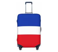 BOXILTD Flag of the canton of Schleswig-Holstein Travel Luggage Cover Protector - Suitcase Cover Protector Fit 18-32 Inch Luggage, Black, purple, red, Black, X-Large