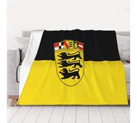 BOXILTD Flag of The State of Baden-Württemberg Fleece Plush Throw Blanket 50" x 60" - Cozy Fleece Throw Blanket for Bed, Couch, Travel & Camping, Black
