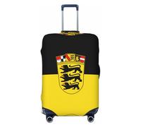 BOXILTD Flag of the State of Baden-Württemberg Travel Luggage Cover Protector - Suitcase Cover Protector Fit 18-32 Inch Luggage, Black, purple, red, Black, X-Large