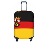 BOXILTD Flag of the State of Rhineland-Palatinate Travel Luggage Cover Protector - Suitcase Cover Protector Fit 18-32 Inch Luggage, Black, purple, red, Black, Medium
