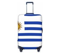 BOXILTD Flag of Uruguay Travel Luggage Cover Protector - Suitcase Cover Protector Fit 18-32 Inch Luggage, Black, purple, red, Black, S