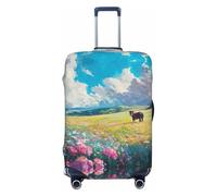BOXILTD Flowers bloom everywhere Travel Luggage Cover Protector - Suitcase Cover Protector Fit 18-32 Inch Luggage, Black, purple, red, Black, L