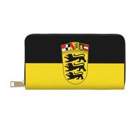 BOXILTD Frisian flag Leather Wallet for Men & Women - Long zipper wallet, Large Capacity Credit Card Holder Travel Purs, Flag of the State of Baden-wã¼rttemberg, One Size